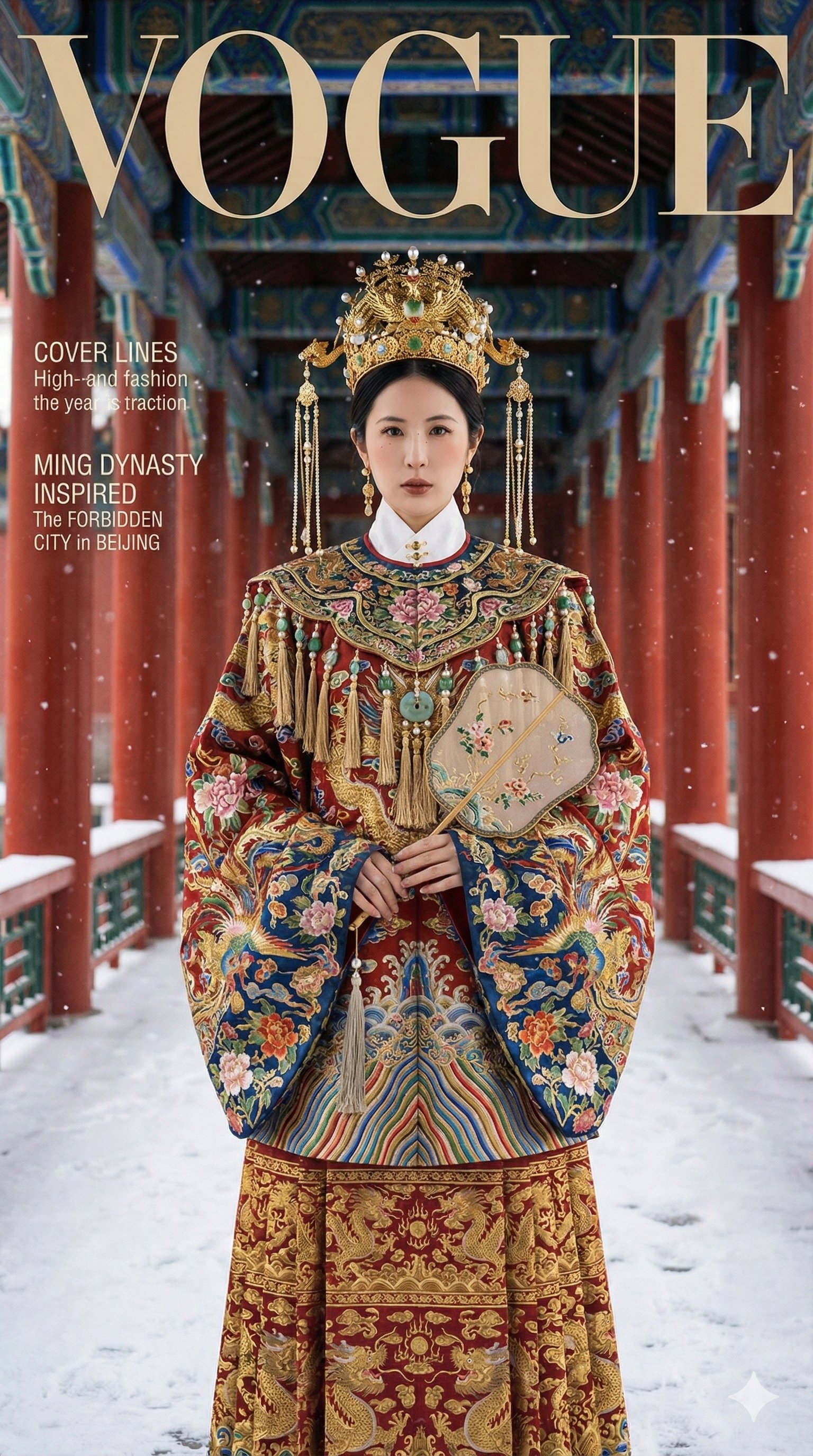 Forbidden City Hanfu Vogue Cover Portrait