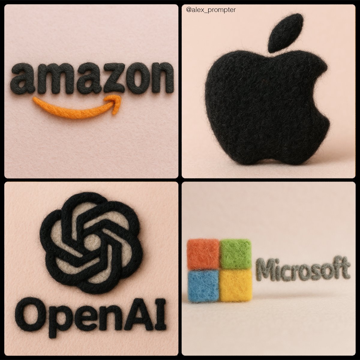 Retexture Logo as Realistic Needle-Felted Wool Sculpture