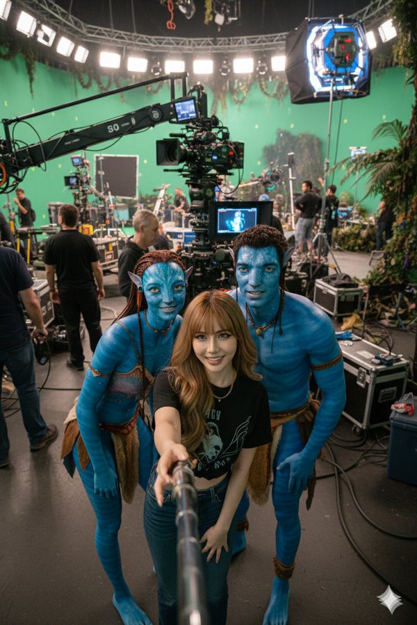 Movie Set Selfie with Actors