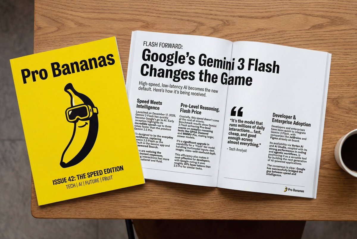 Gemini 3 Flash Launch Article in Pro Bananas Magazine