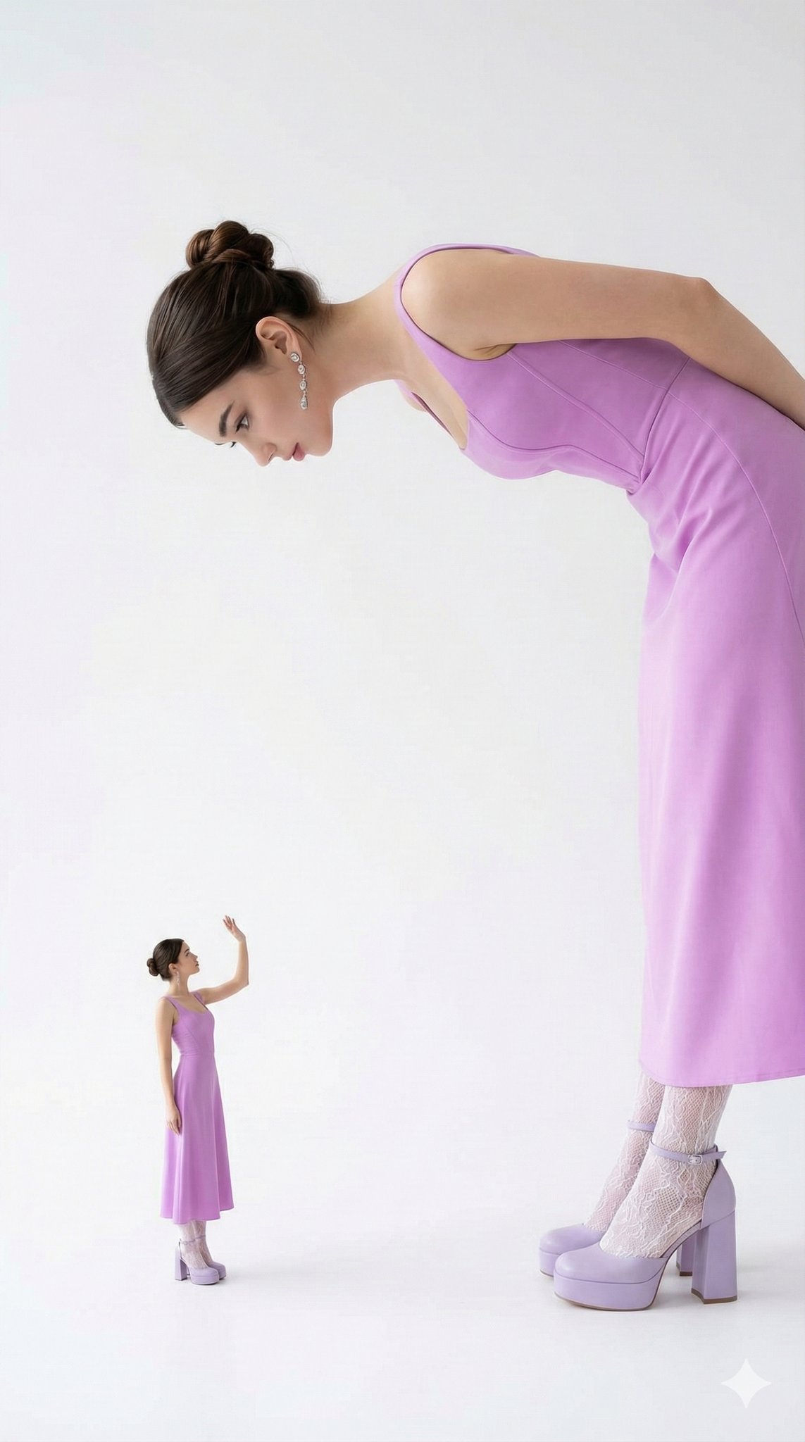 Lilac Dress Woman Scale Contrast