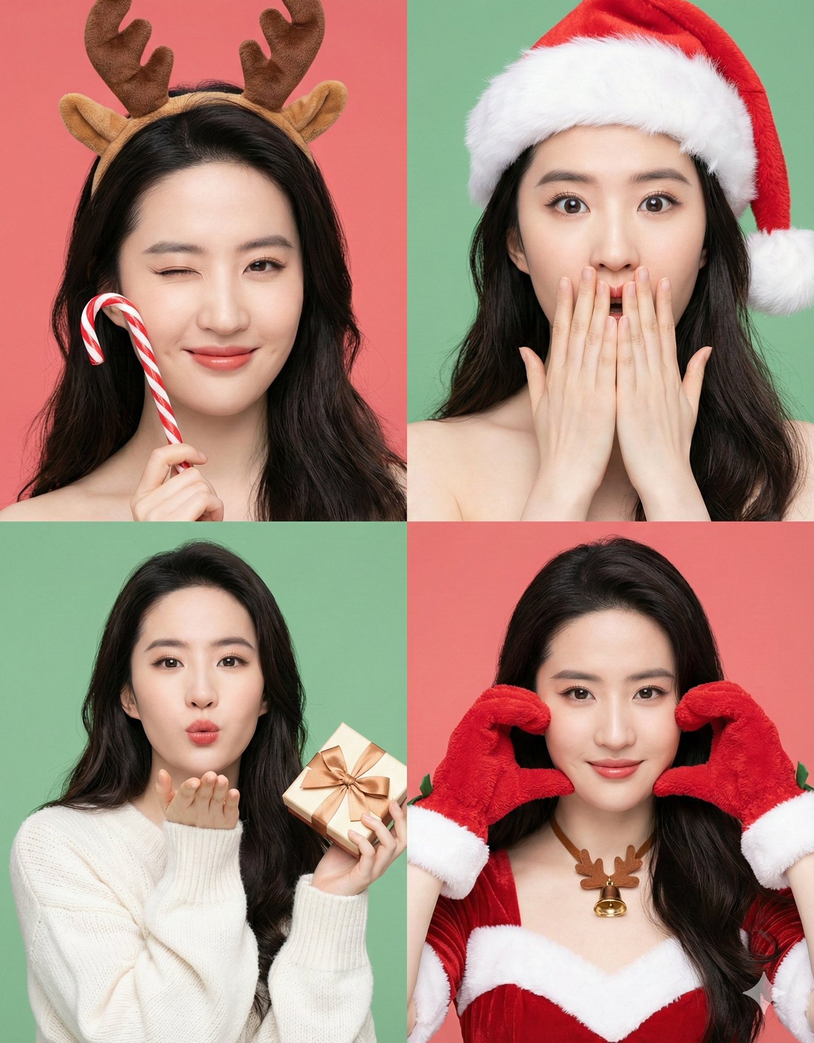 Christmas 4-Panel Cute Girl Photobooth