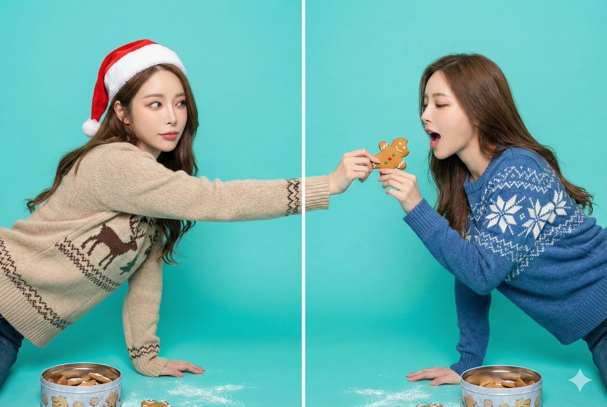 Christmas Gingerbread Feeding Across Frame