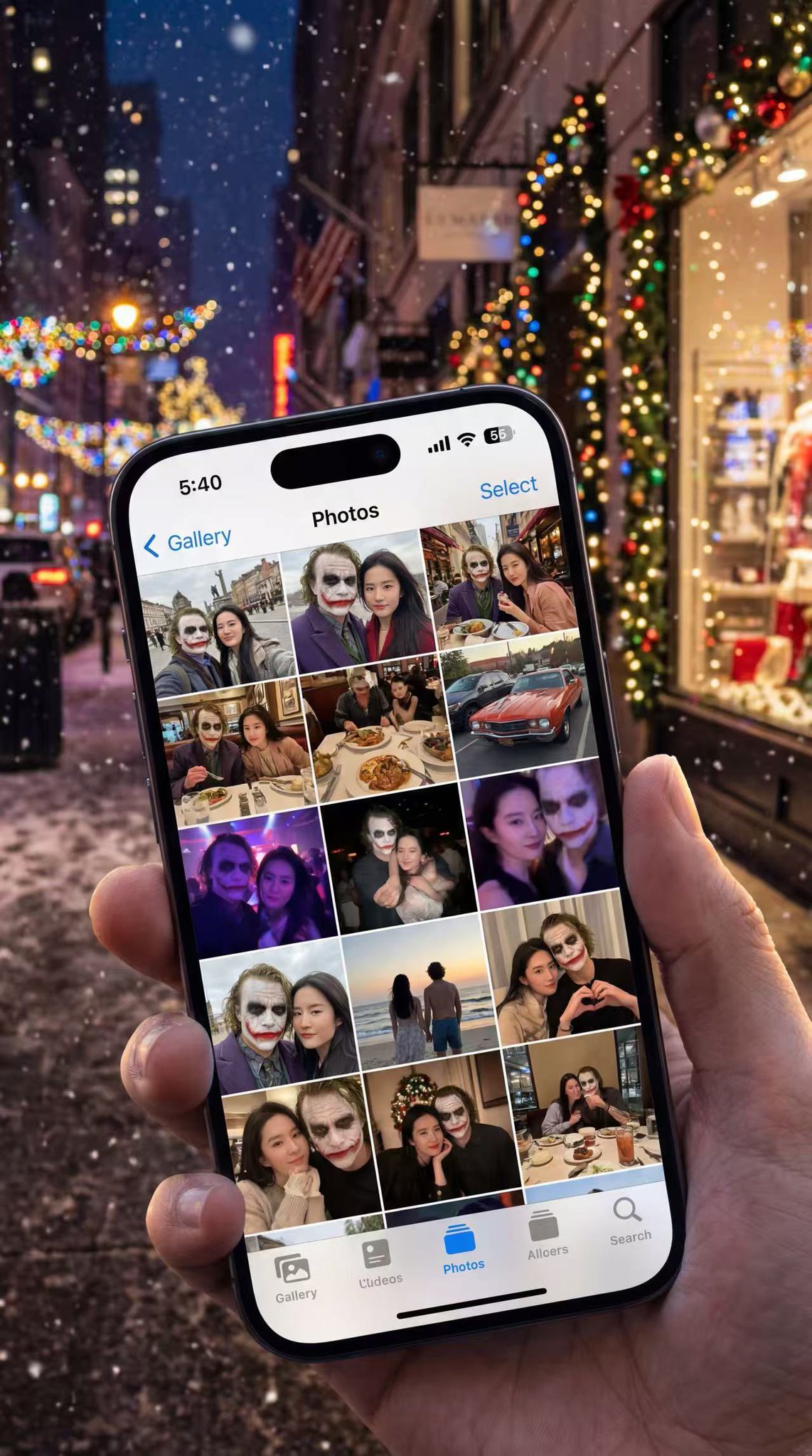 iPhone 15 Pro Photos App Gallery in Christmas City Night