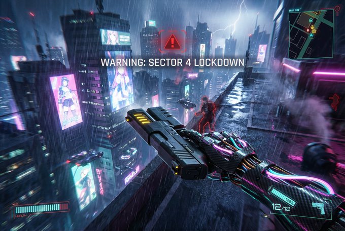 First-Person Shooter Cyberpunk Mercenary View - view 2