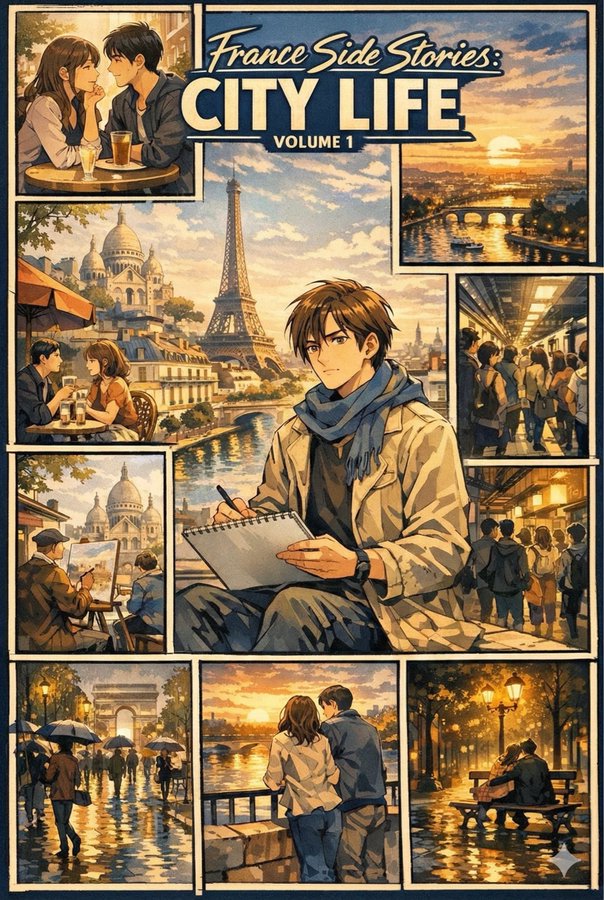 Anime-Style City Life Posters: Italy, France, Japan, Korea - view 2