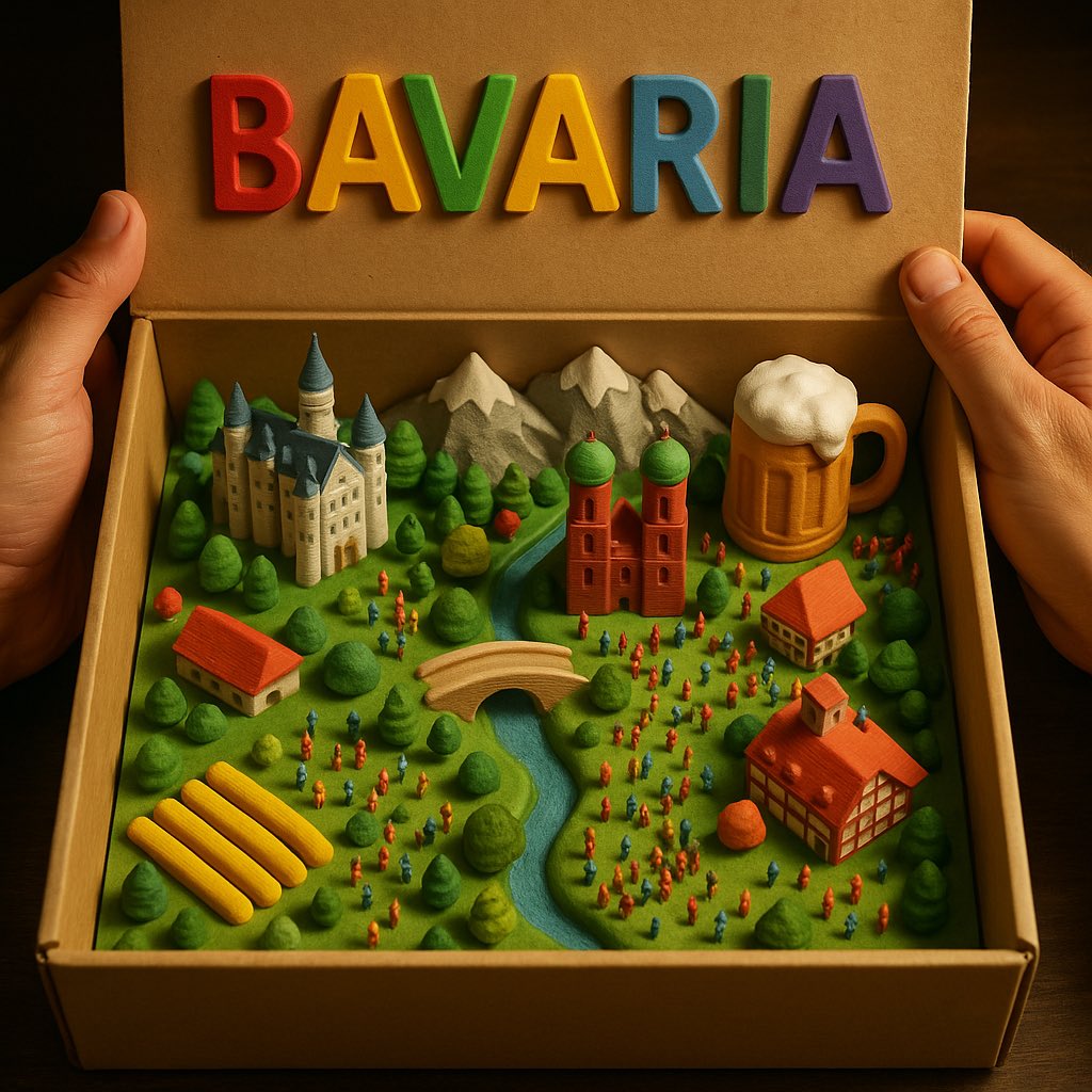 3D-Printed Country Diorama in Open Toy Box - view 3