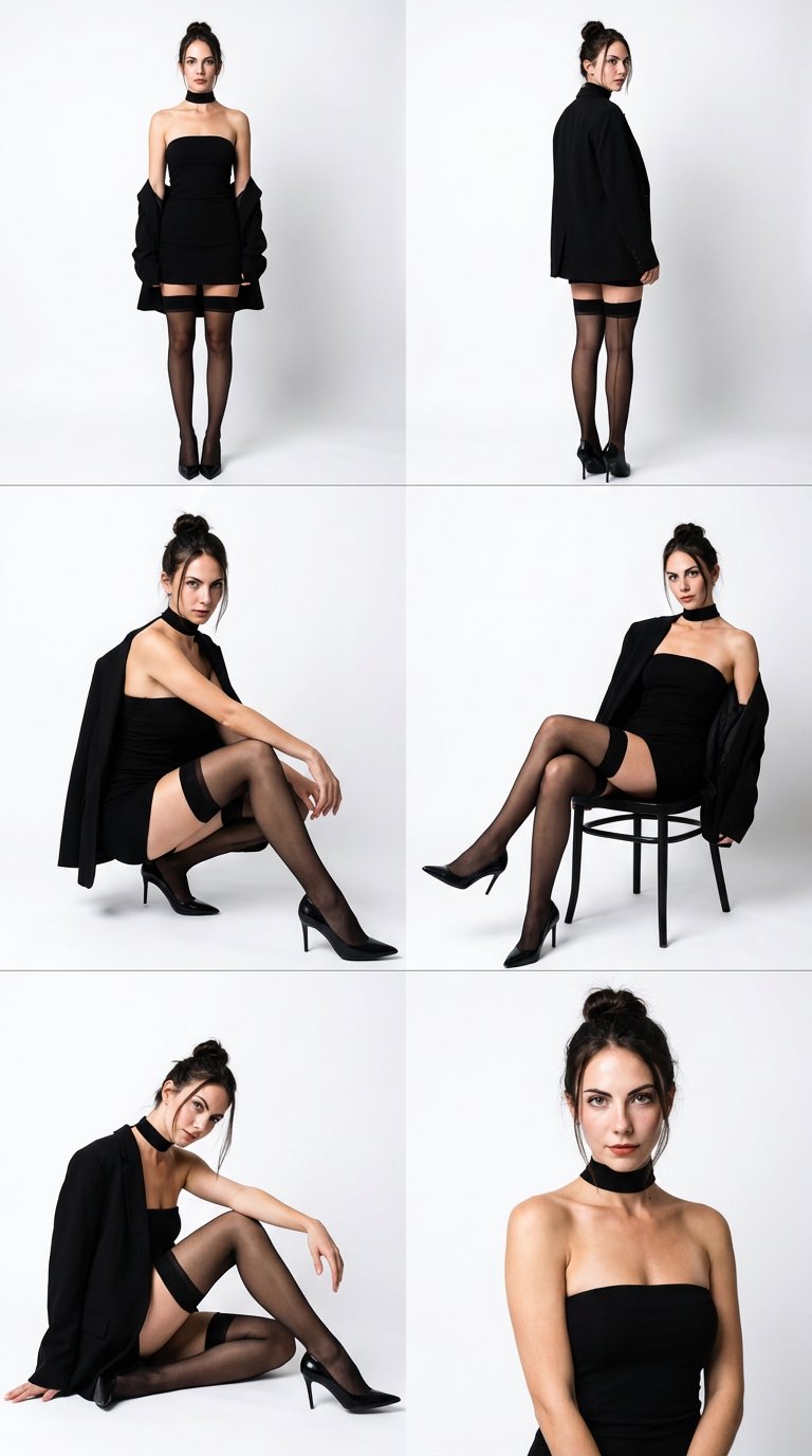 High-Fashion Studio Photo Collage