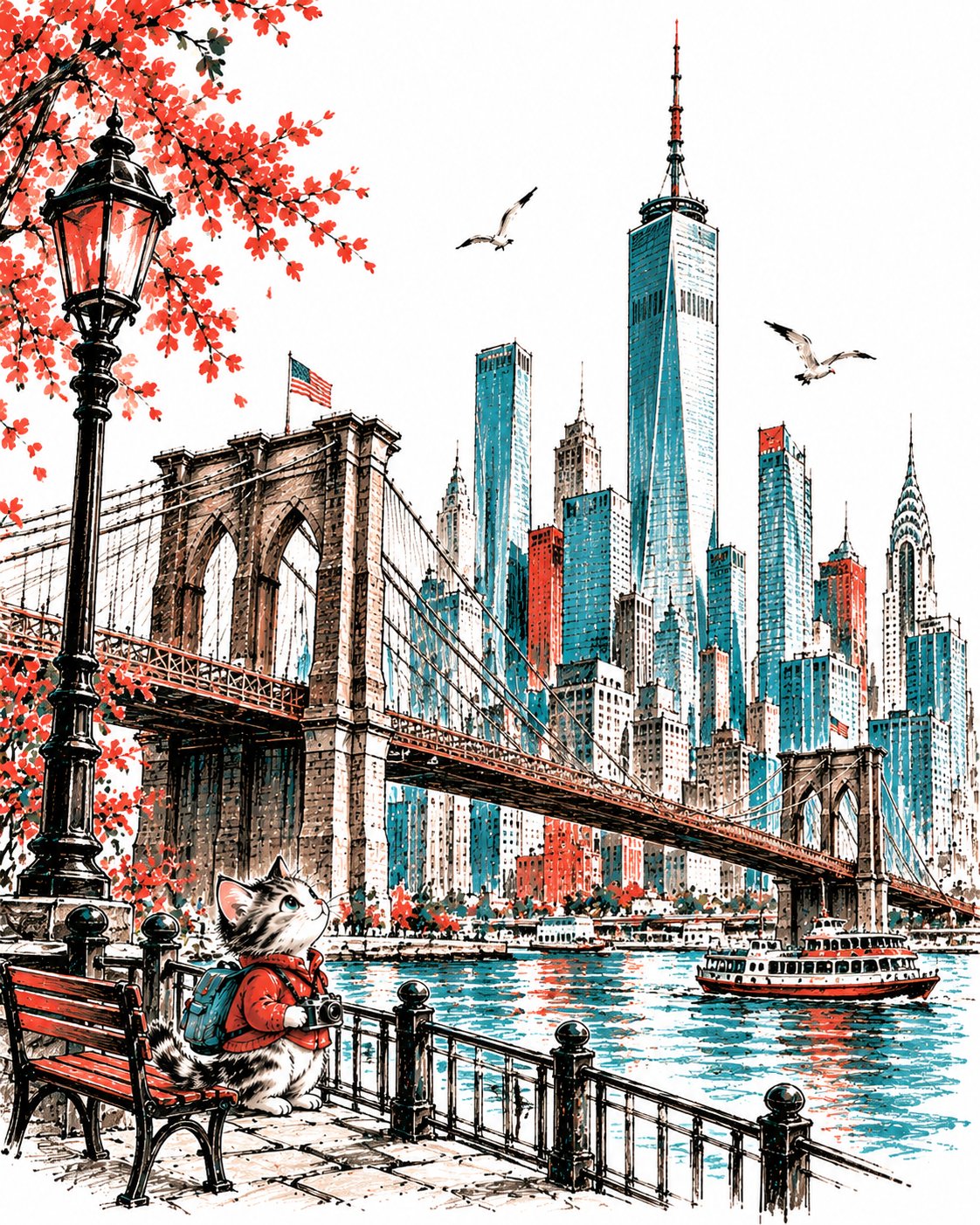 Whimsical Storybook Travel Illustration - view 4