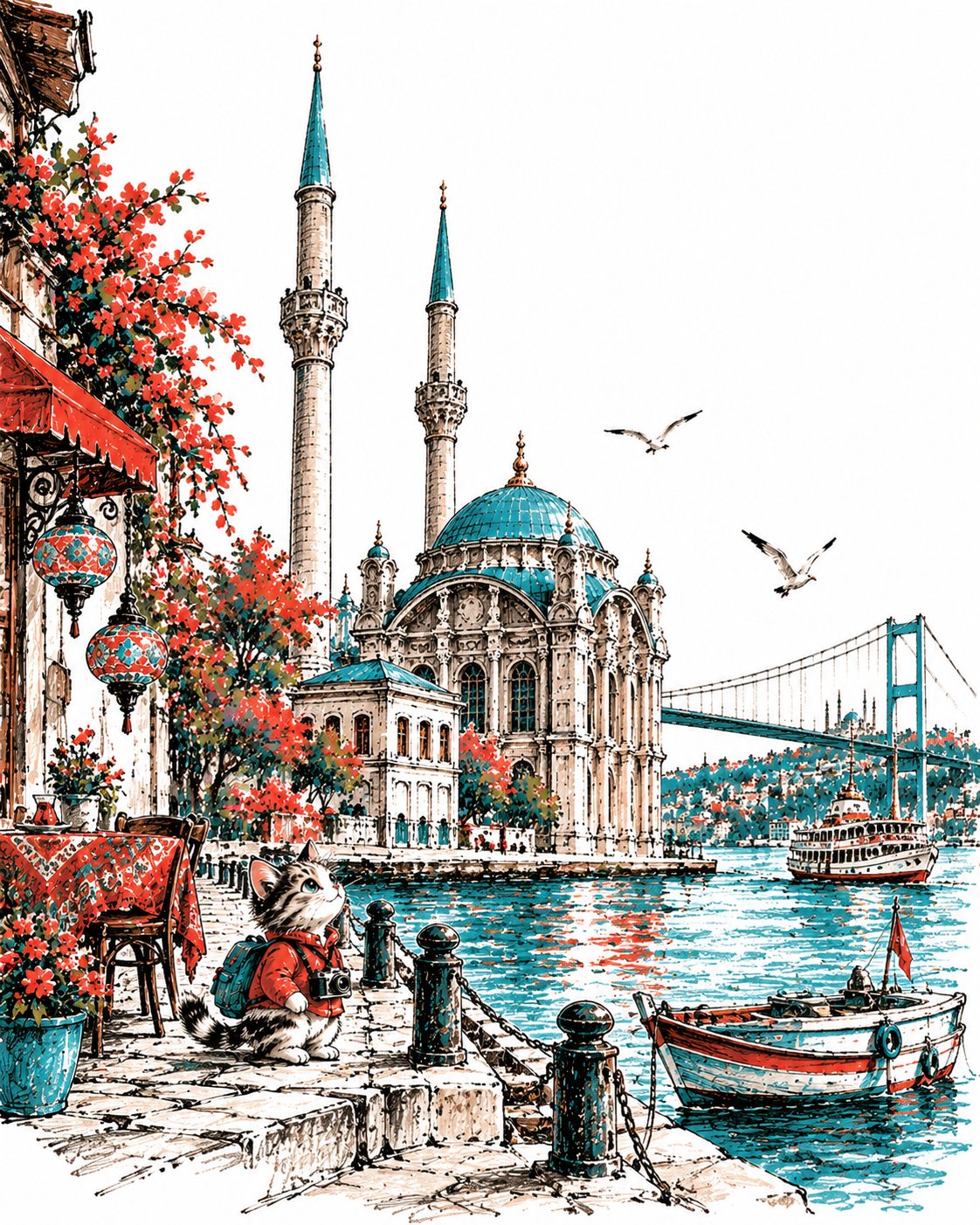 Whimsical Storybook Travel Illustration - view 3