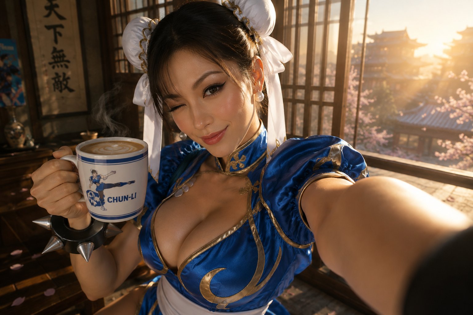 Chun-Li Morning Coffee Selfie