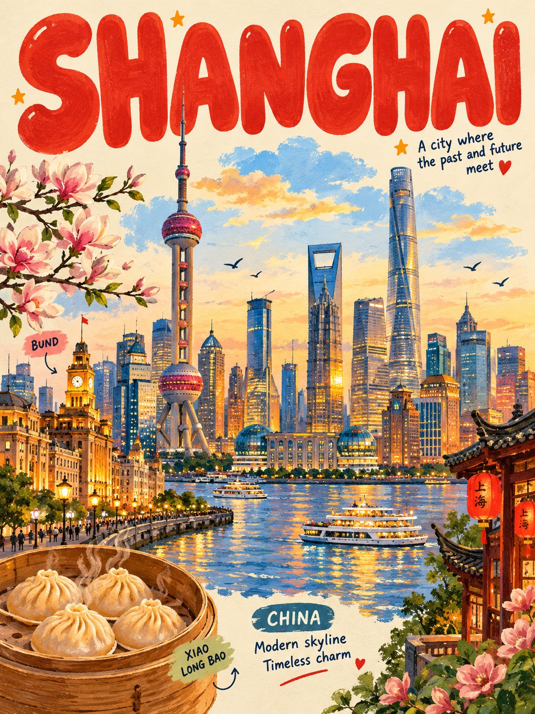 Cute Hand-Painted Subject Poster