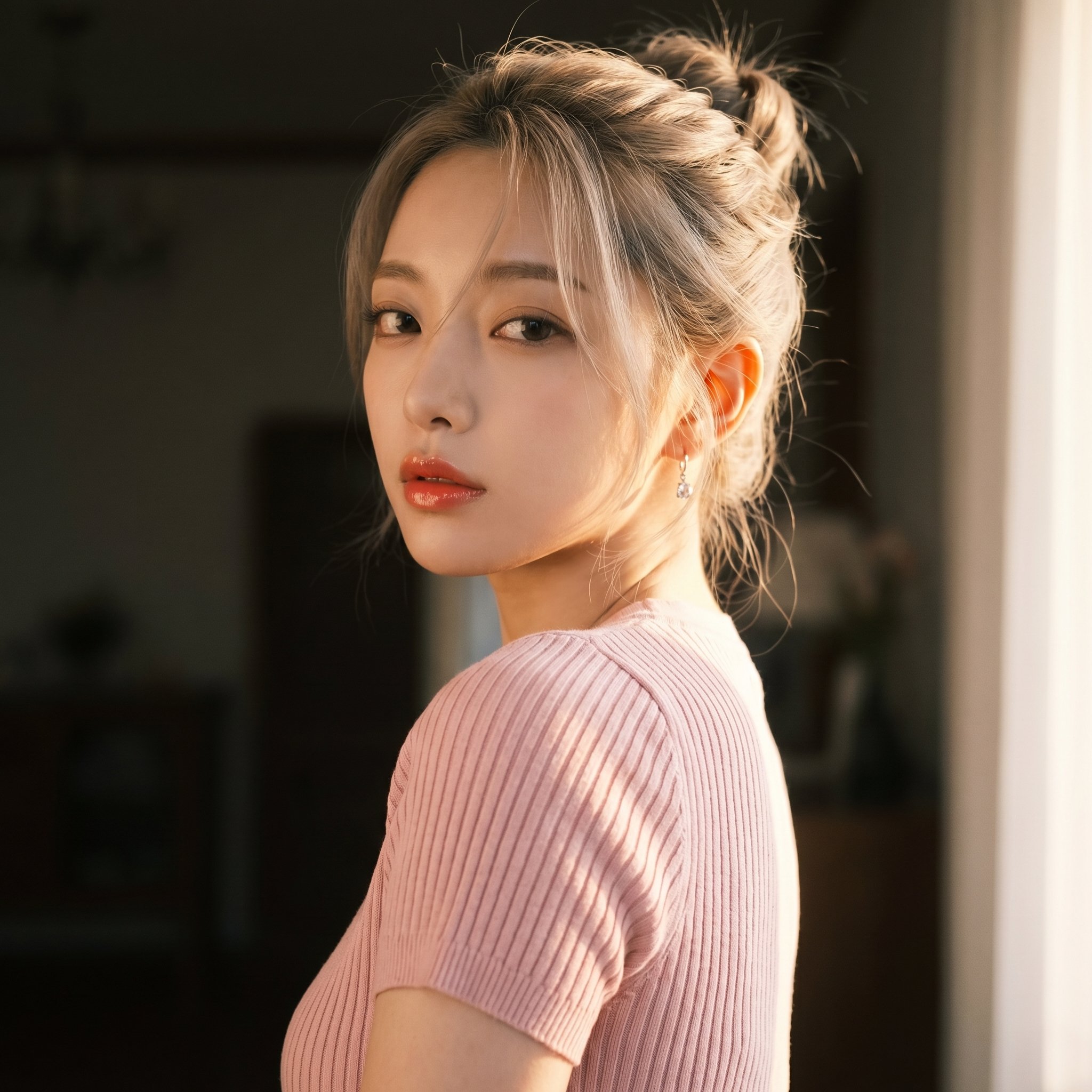 Korean Beauty Over-the-Shoulder Portrait